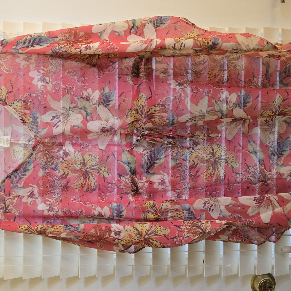 Floral Pink Sheer Cover Up